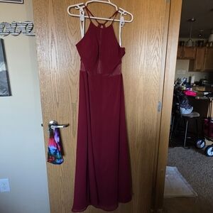 Azazie Burgundy Oprn Back Dress